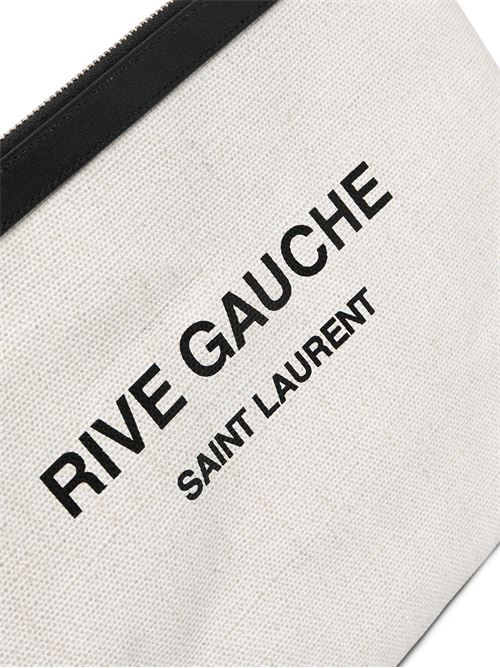 Saint Laurent RIVE GAUCHE ZIPPERED POUCH IN BIAS CANVAS SAINT LAURENT | 5813699J58E/9273